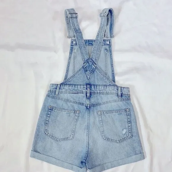 H&M Devided Denim Dungarees/Short Overalls Size 2 - Picture 7 of 11